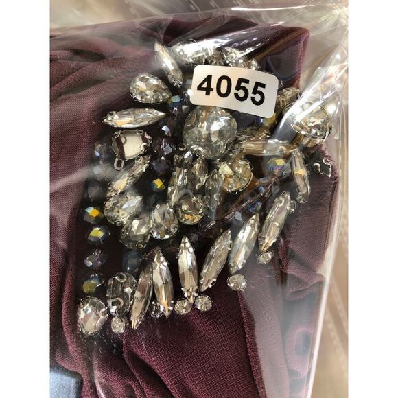 Ieena for Mac Duggal Embellished Dress Long Sleeve Jersey Gown Mauve NWT 10 - Picture 13 of 13